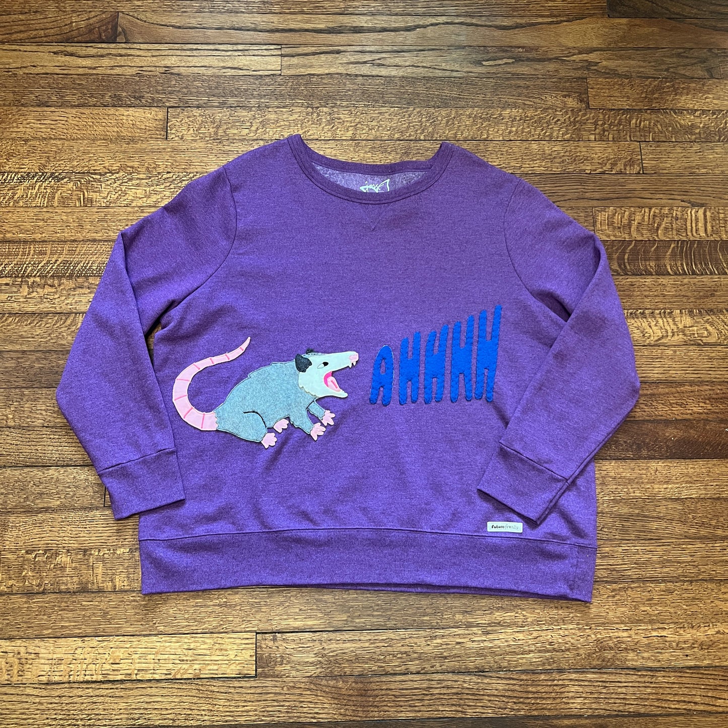 Screaming opossum sweatshirt (purple)