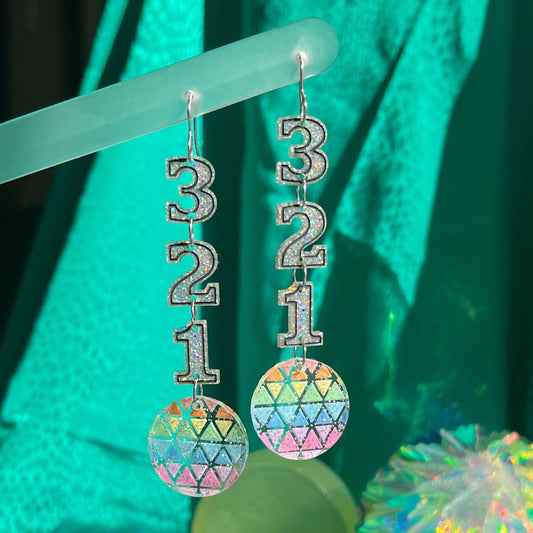 NYE ball drop earrings