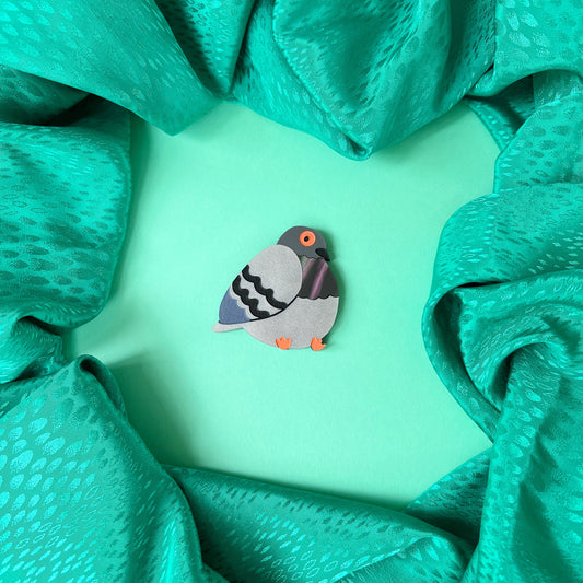 Chunky pigeon brooch or magnet