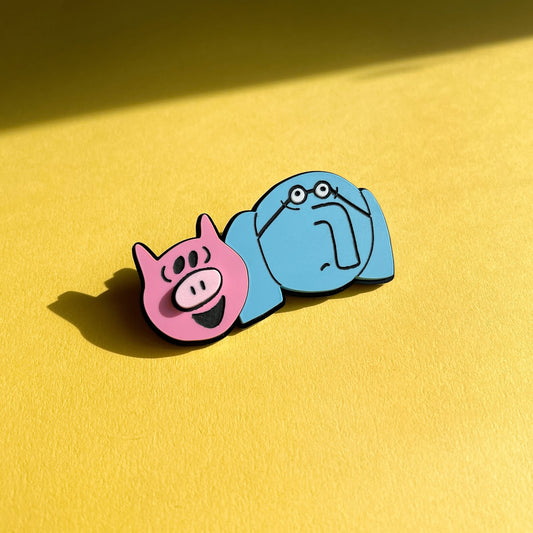 Elephant and piggy brooch OR magnet