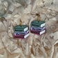 Horror, thriller, mystery book pile earrings