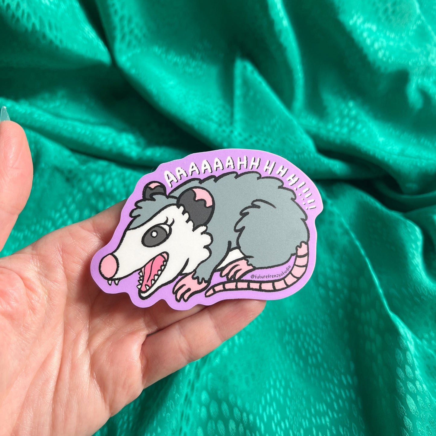 Screaming opossum sticker