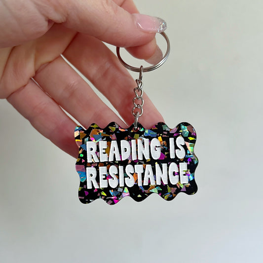 Reading is Resistance keychain