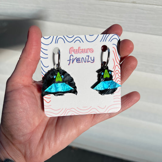 Superb bird of paradise (mismatched) earrings
