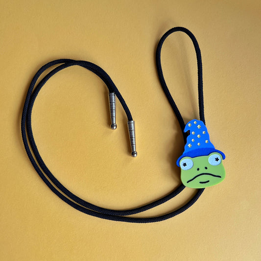 Wizard frog bolo tie