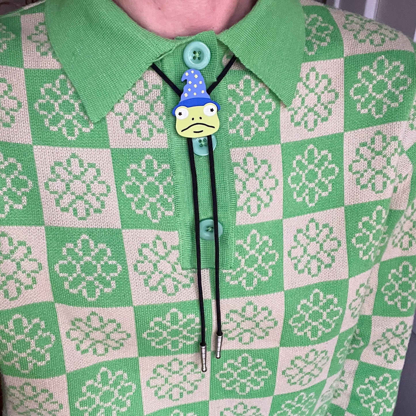 Wizard frog bolo tie