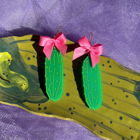 Coquette pickle earrings