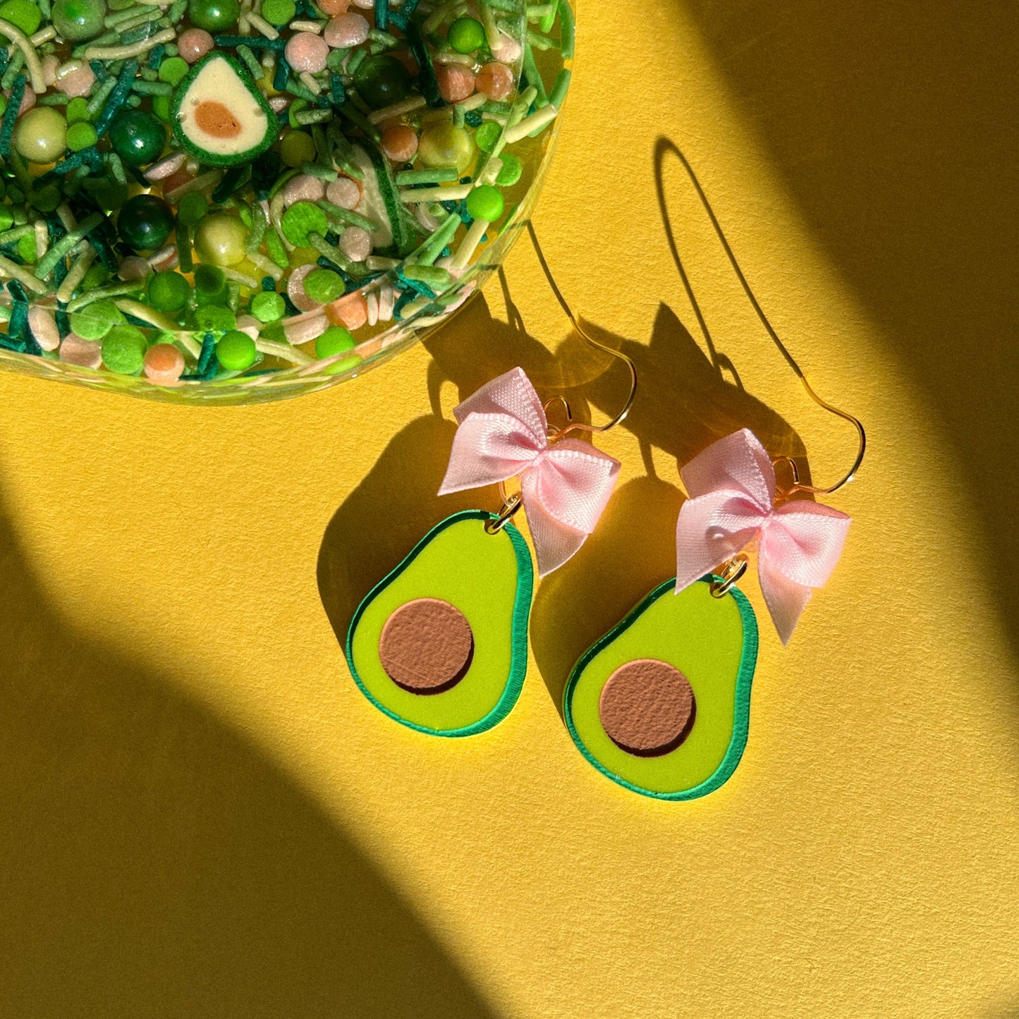 Coquette avocado earrings