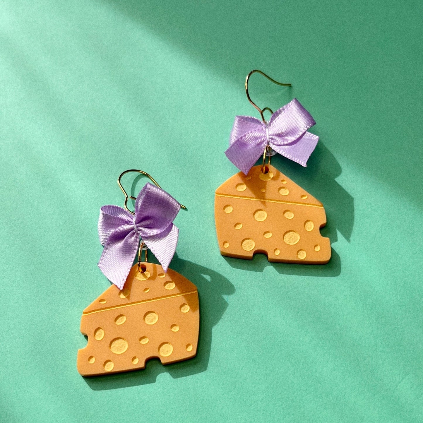 Coquette cheese earrings