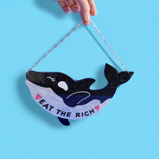 Eat the Rich Orca wall hanging