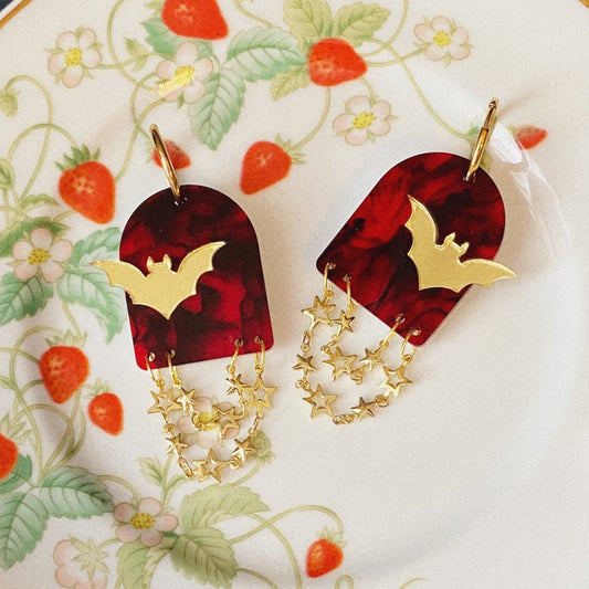 Battie earrings - red smoke