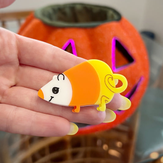 Candy corn rat brooch or magnet
