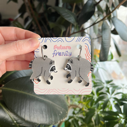 Jimothy raccoon earrings
