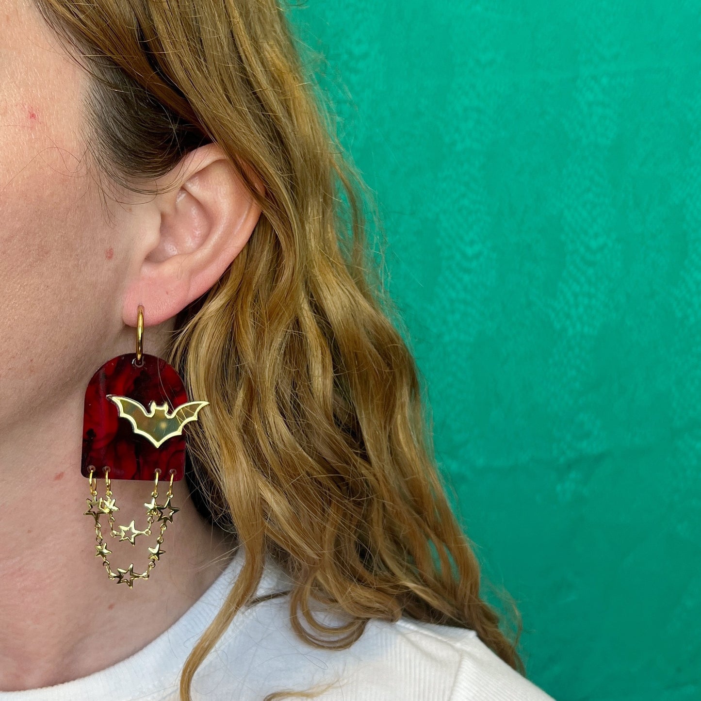Battie earrings - red smoke