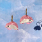 Pink fairy armadillo earrings