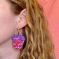 Raspberry Beret Earrings