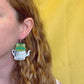 Teapot frog earrings