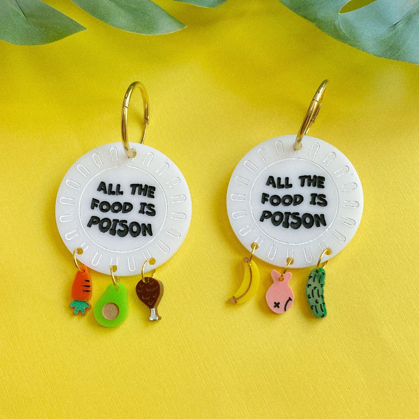 Food is poison earrings