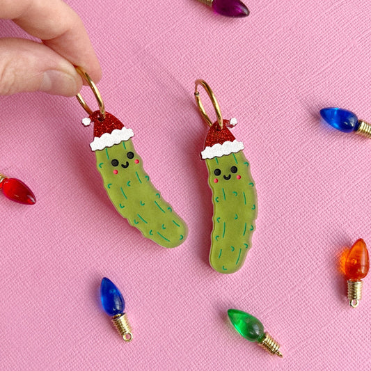 Christmas pickle earrings