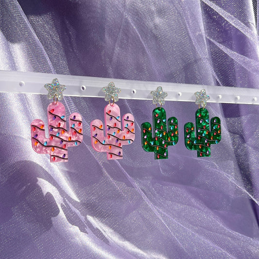 Cactus lights earrings