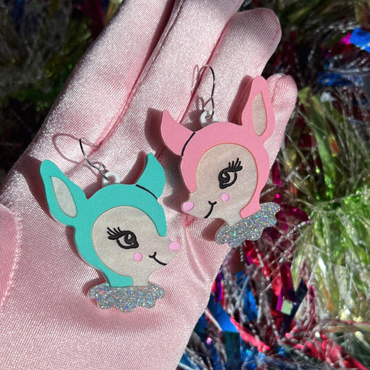 Kitschy deer earrings