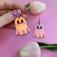 Iridescent ghostie earrings
