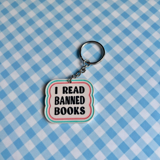 I read banned books keychain
