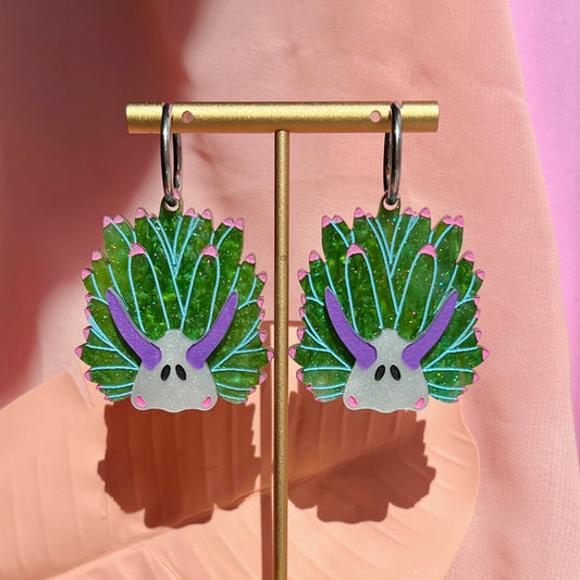 Leaf slug earrings