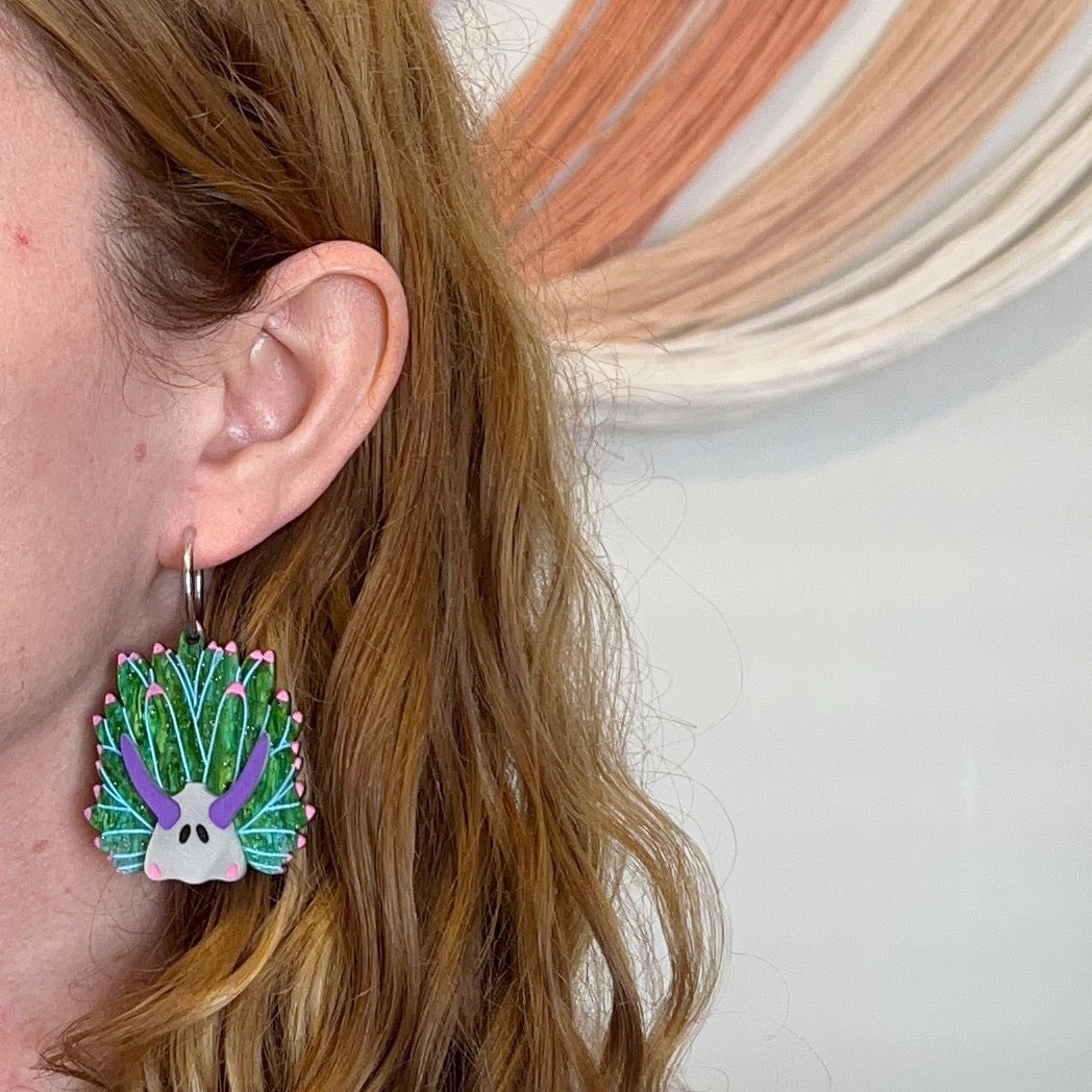 Leaf slug earrings