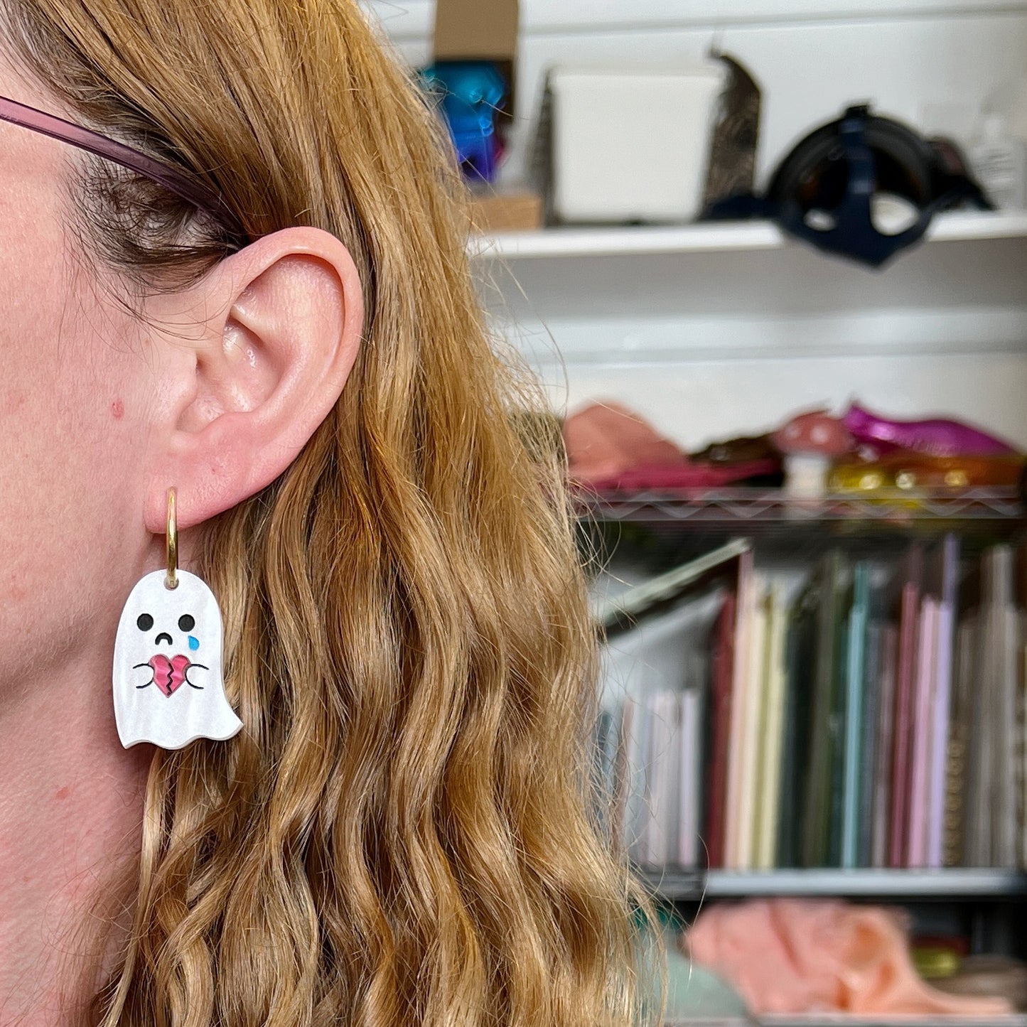 Lonely hearts ghostie earrings